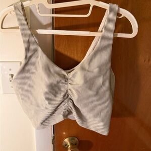 Aerie Black and Cream Striped Top